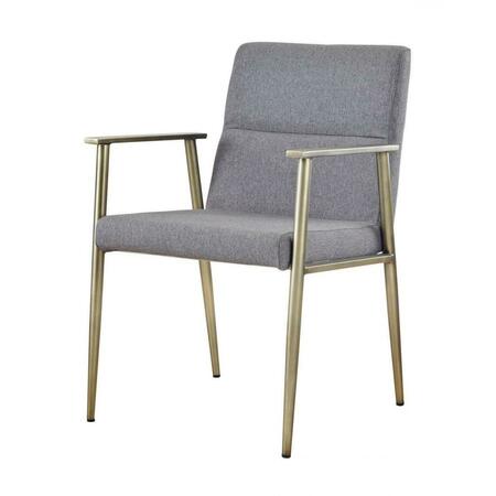 GFANCY FIXTURES Gray & Antique Brass Contemporary Dining Chair GF3679960